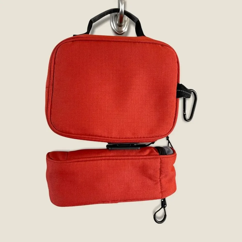 Lands End Insulated Lunch Box Bottle Bag Set Red Monogram Initial A Kids School